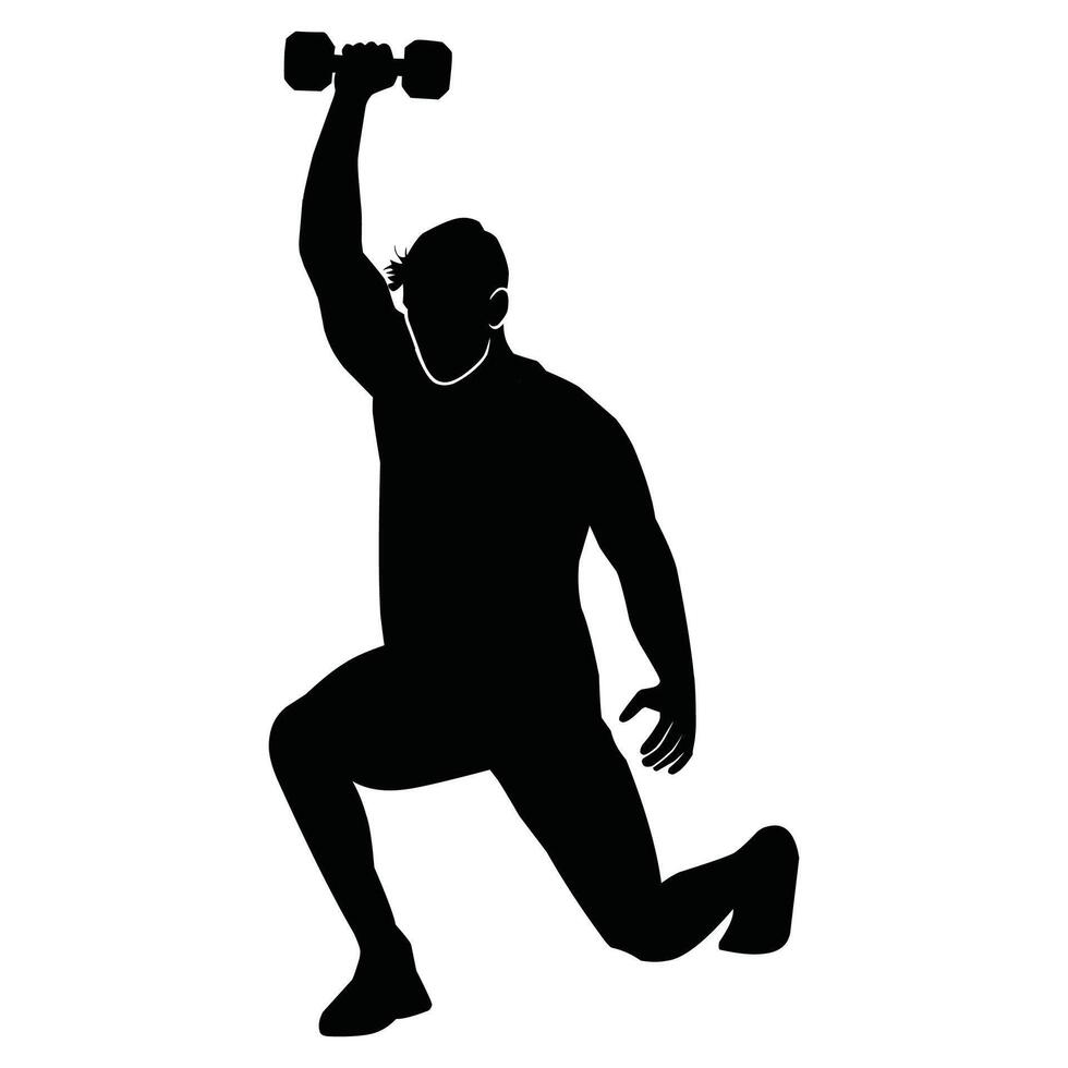 Gym workout silhouette vector