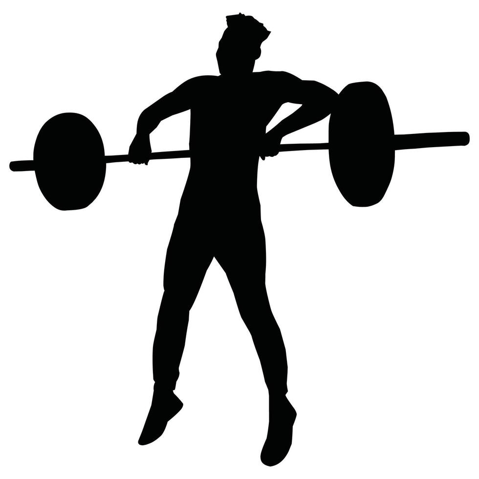Gym workout silhouette vector