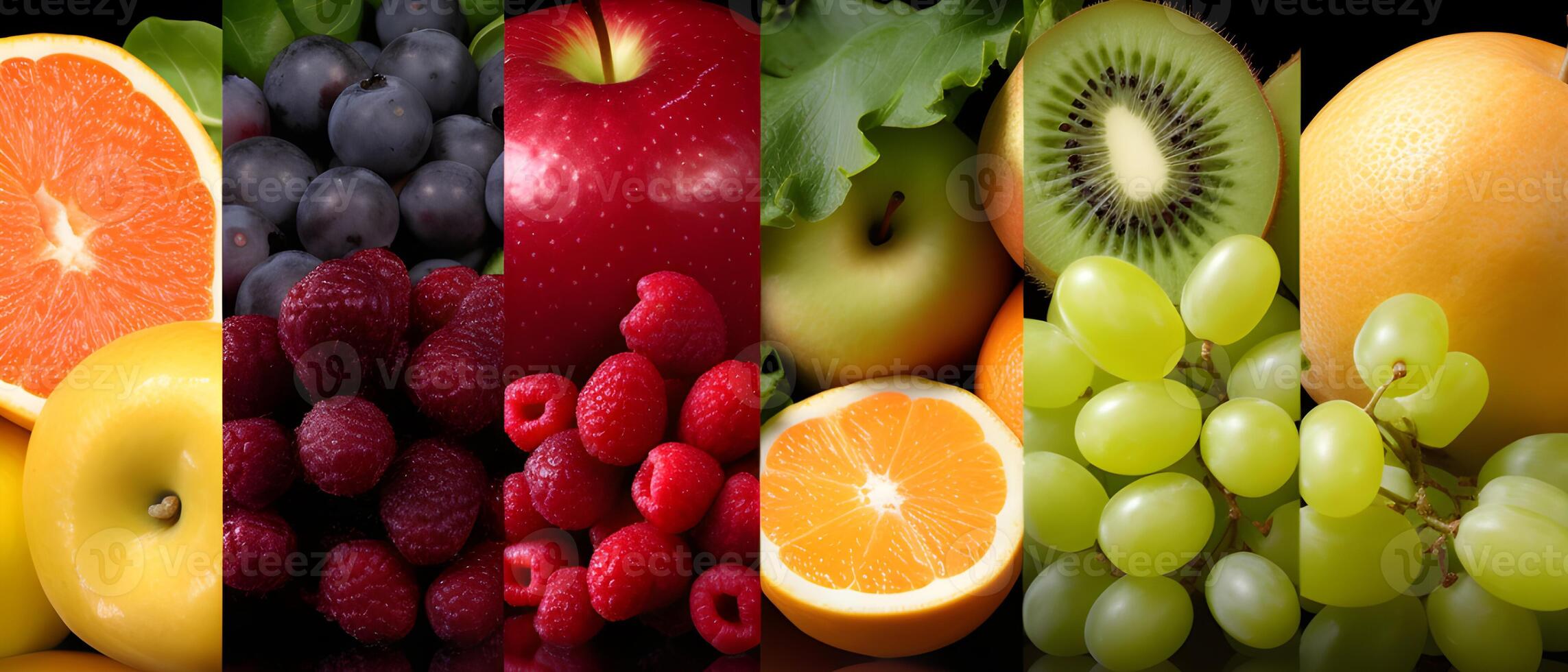 AI generated Fresh and Colorful Collection of Fruits and Vegetables. created with Generative AI photo