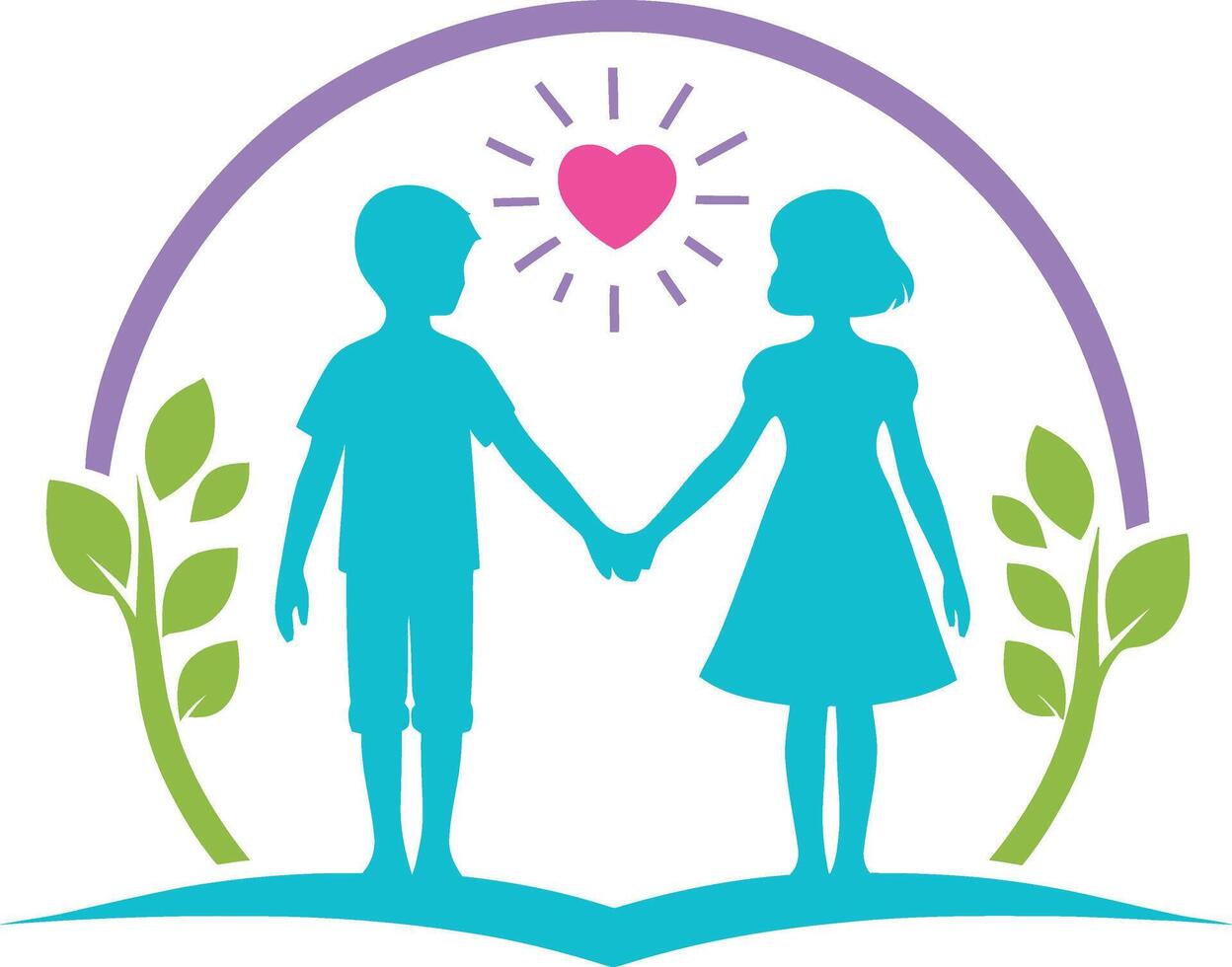 Colorful siblings vector design.