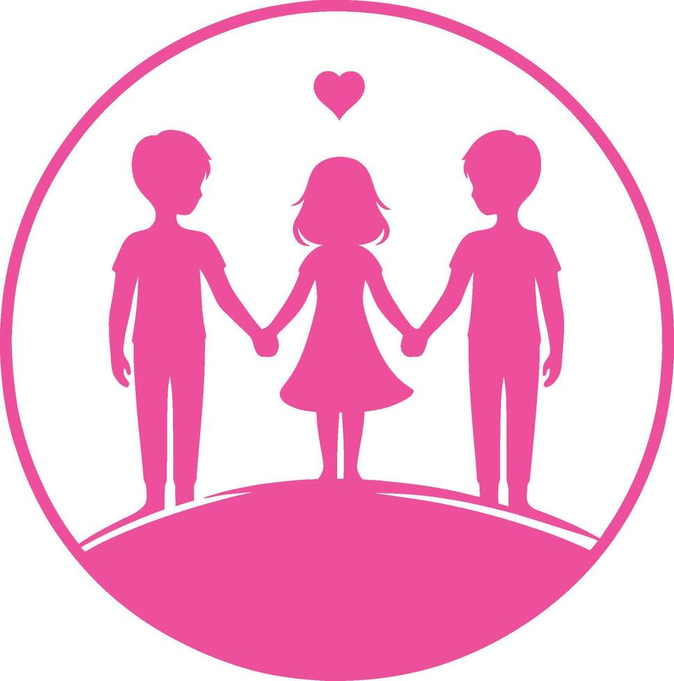 Colorful siblings vector design.