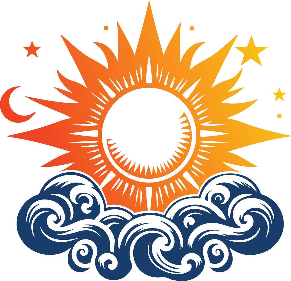 Sun vector design in illustration.