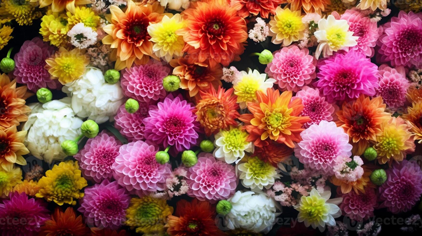 AI generated Handmade Chrysanthemum Flower Wall Background. created with Generative AI photo