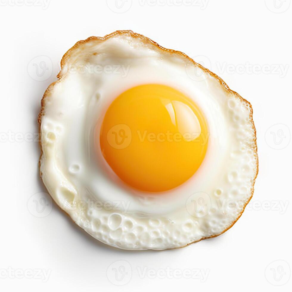 AI generated Perfectly Fried Egg Isolated on White Background for your Breakfast Needs. created with Generative AI photo