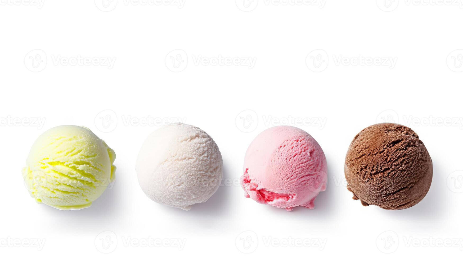 AI generated Single scoop of ice cream on white background. created with Generative AI photo