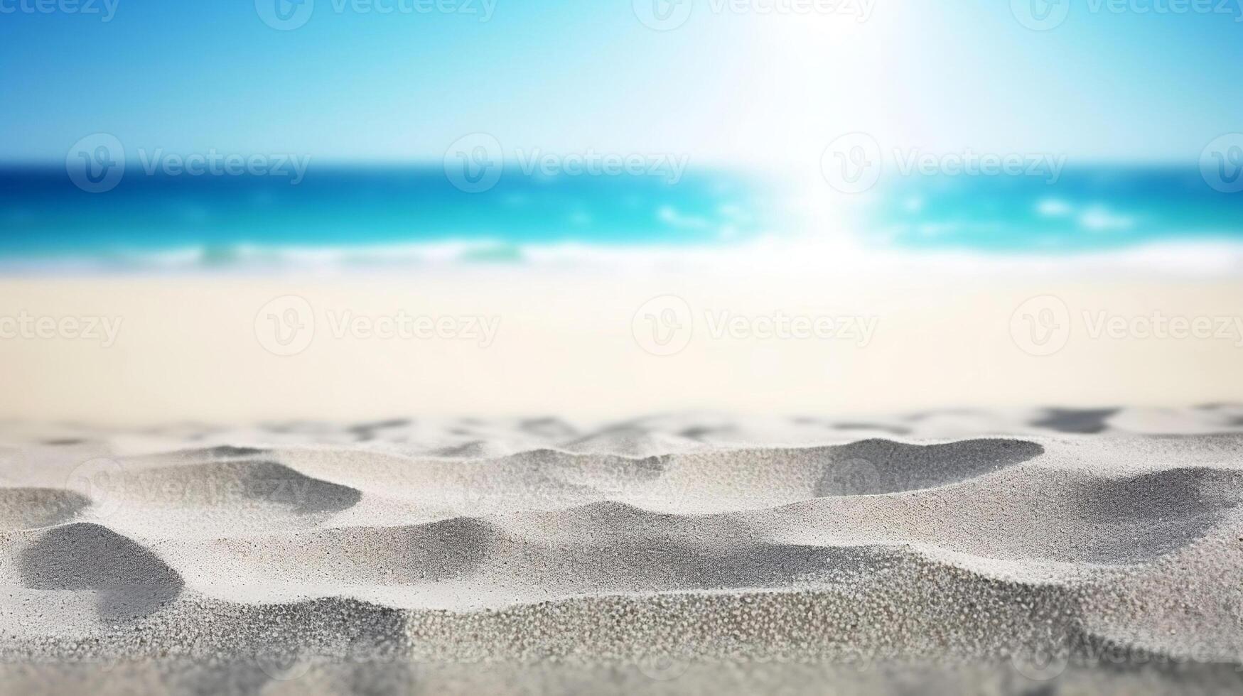 AI generated Sparkling Blue Waters, white Sand. created with Generative AI photo