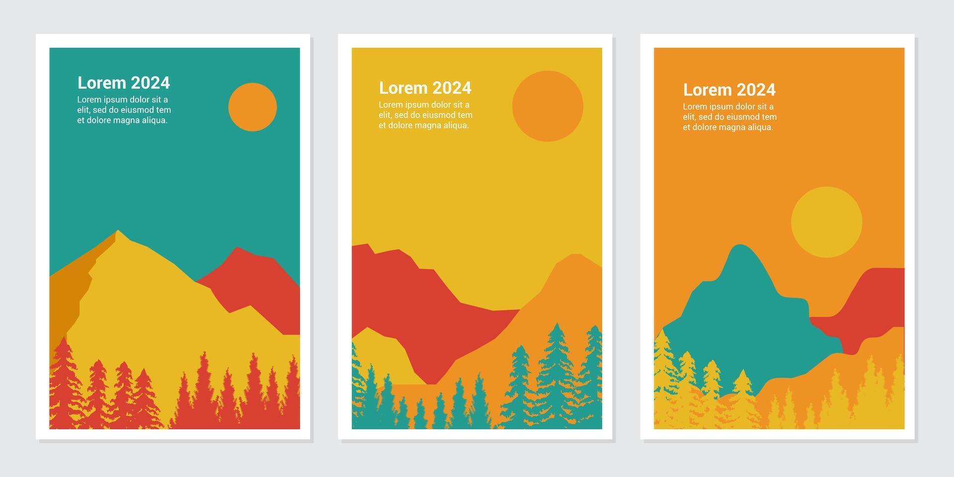 adventure mountain background illustration for poster, web, landing, page, cover, ad, greeting, card, promotion. vector