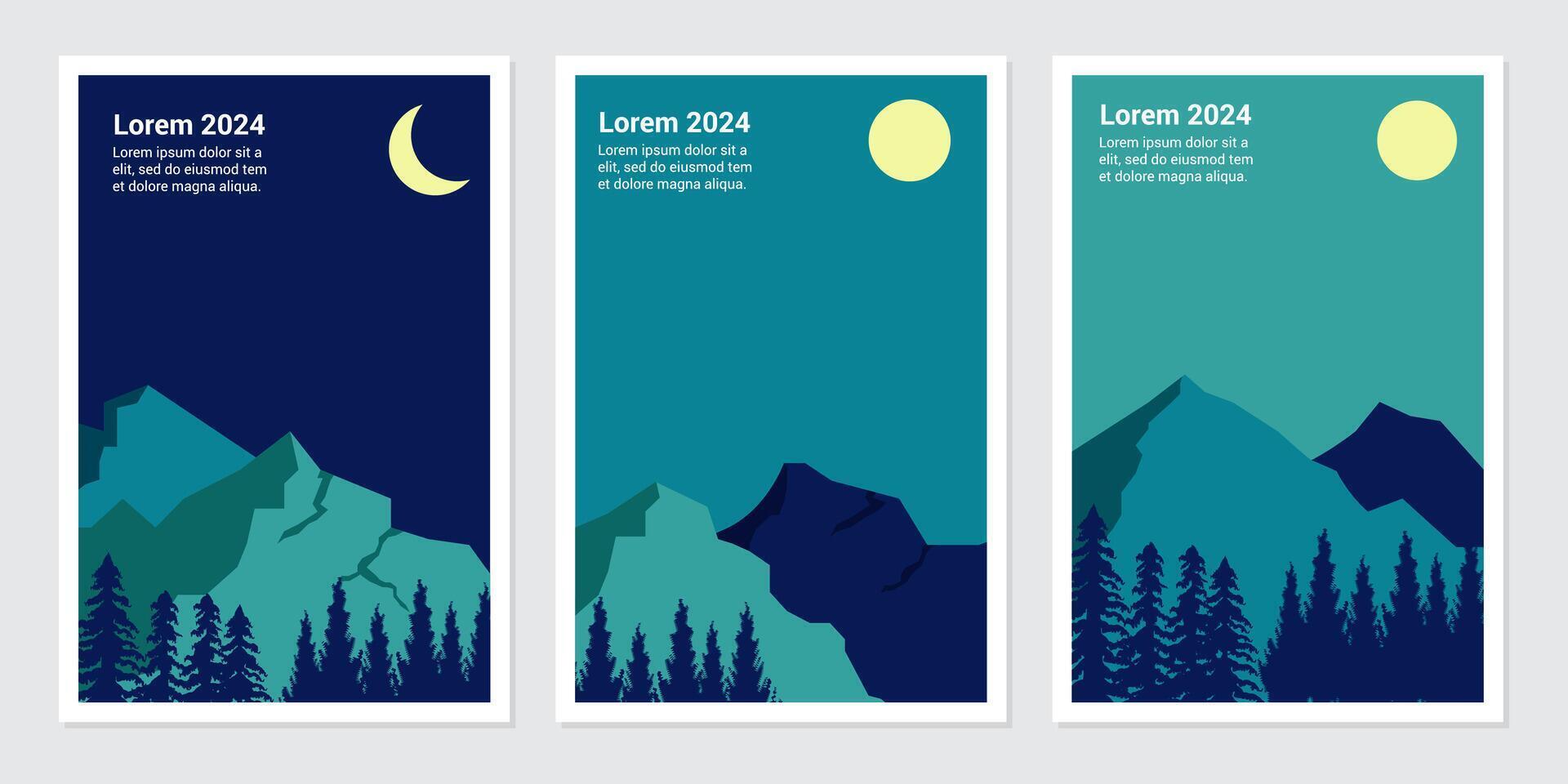 adventure mountain background illustration for poster, web, landing, page, cover, ad, greeting, card, promotion. vector