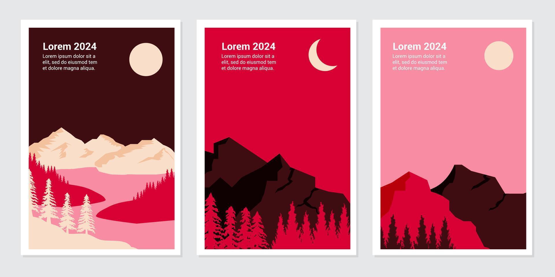 adventure mountain background illustration for poster, web, landing, page, cover, ad, greeting, card, promotion. vector