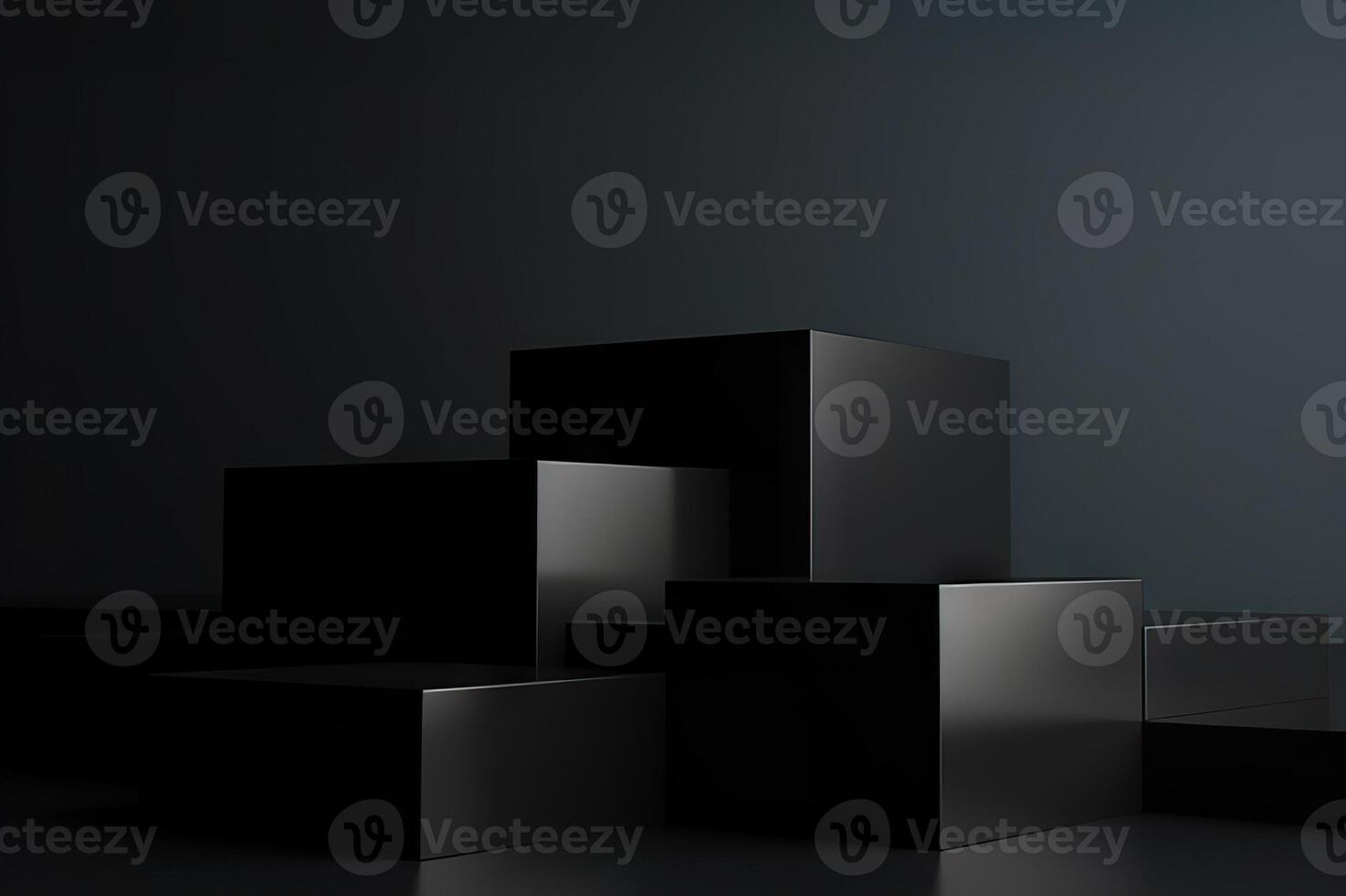AI generated Dark Geometric Background for Commercial Advertising 3D Rendering. created with Generative AI photo