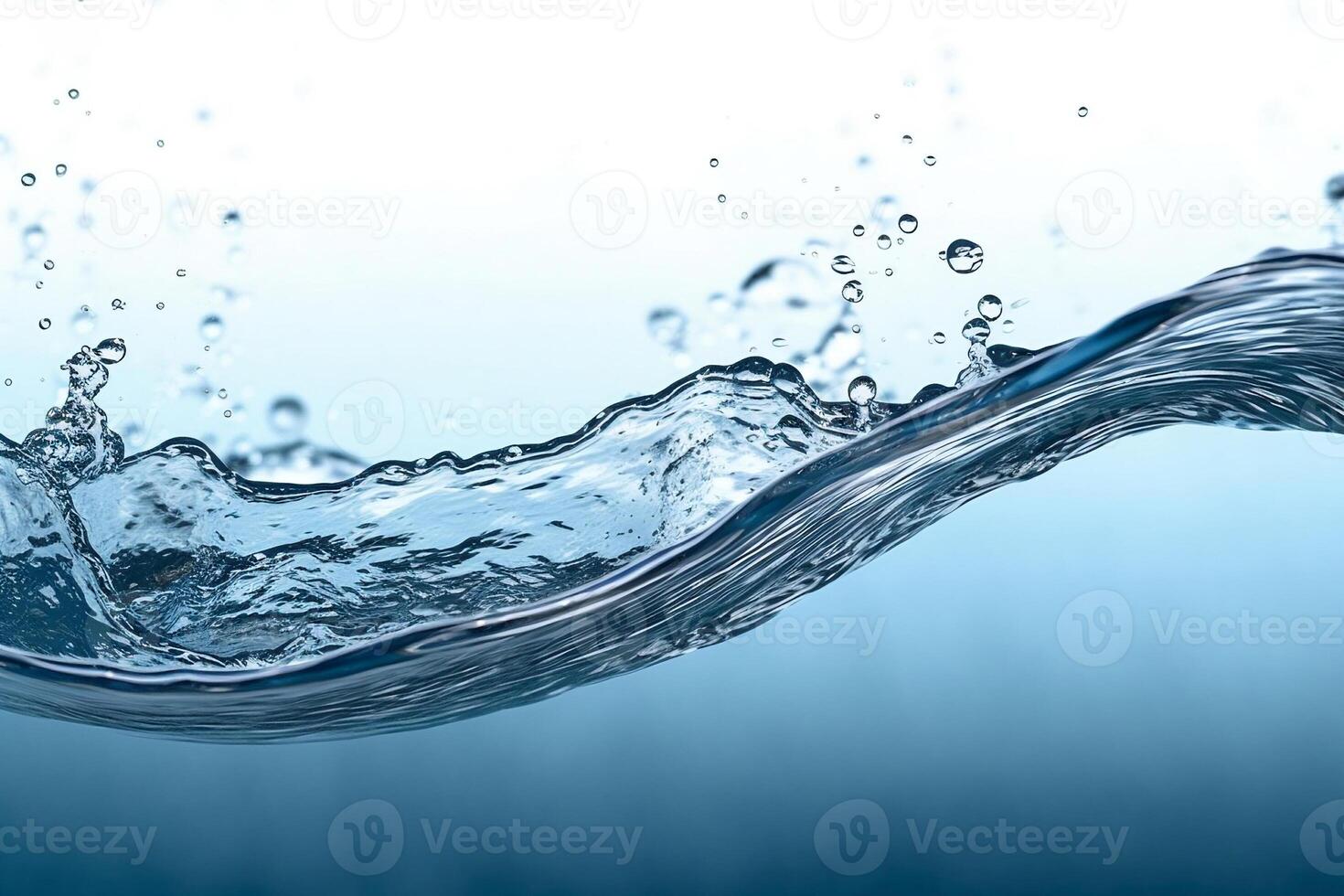 AI generated Curving Water Wave on a Blue Background. created with Generative AI photo