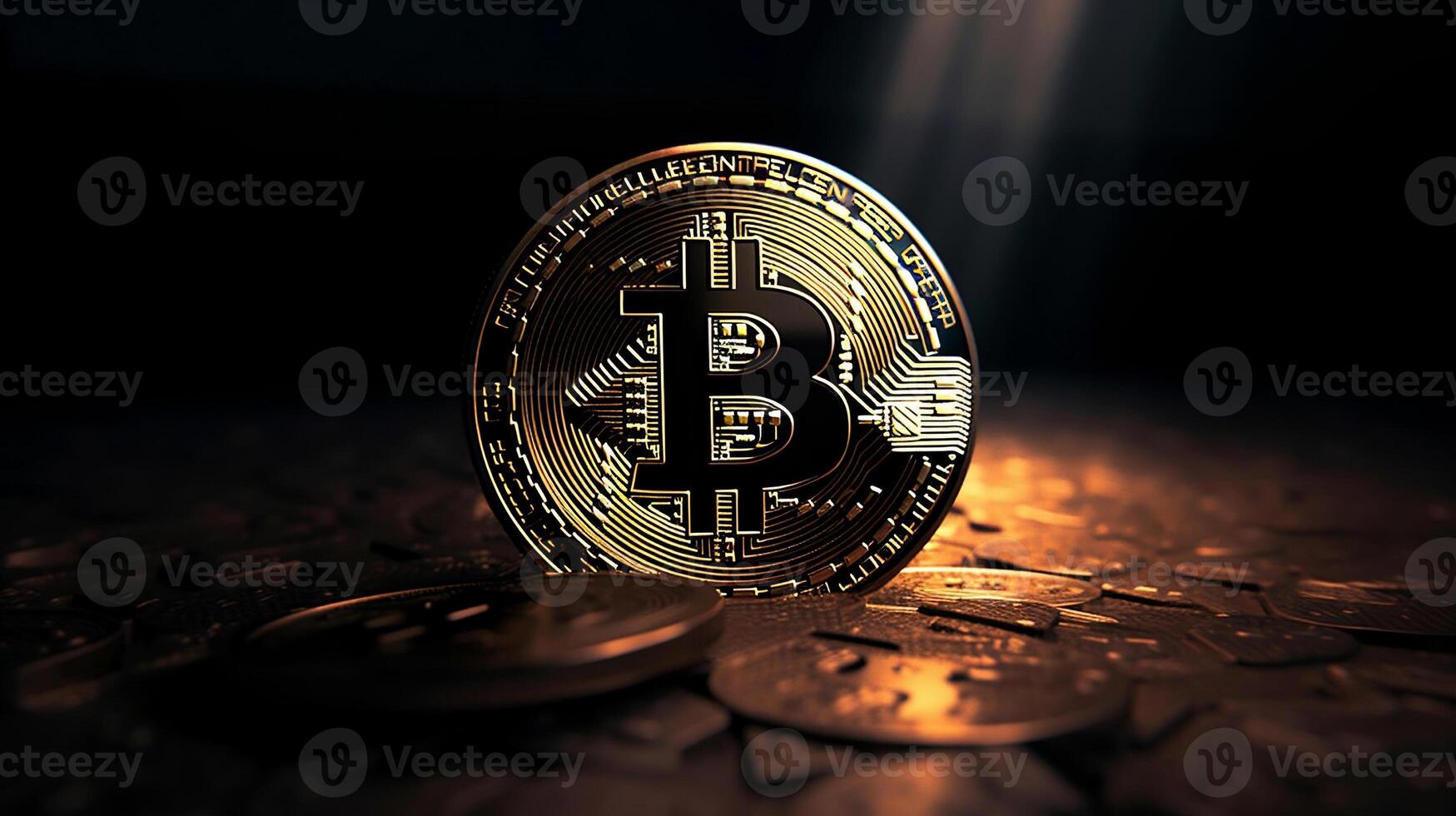 AI generated The Crypto Currency Bitcoin Background. created with Generative AI photo