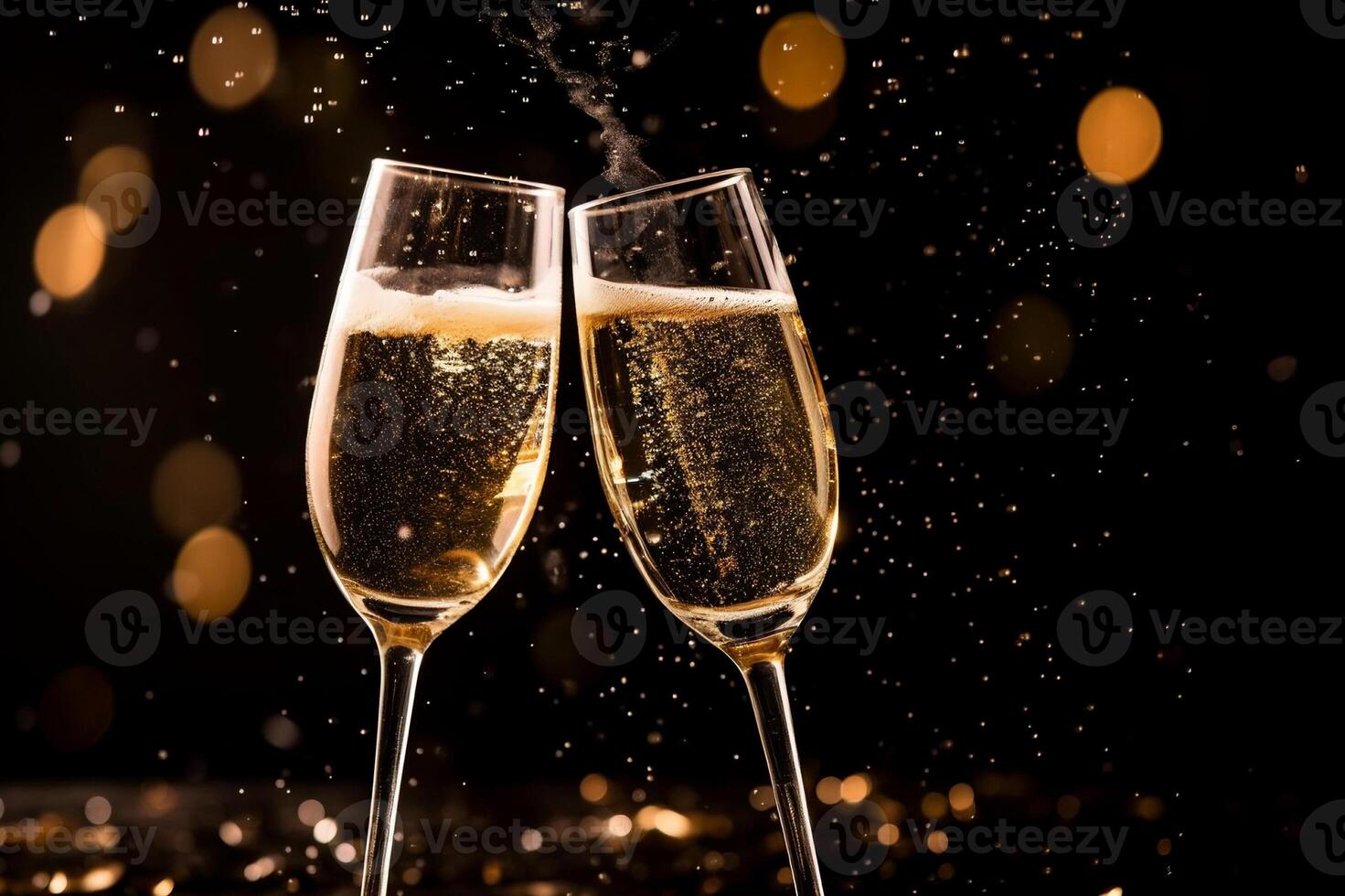 AI generated Elegant champagne toast for a celebratory occasion. created with Generative AI photo