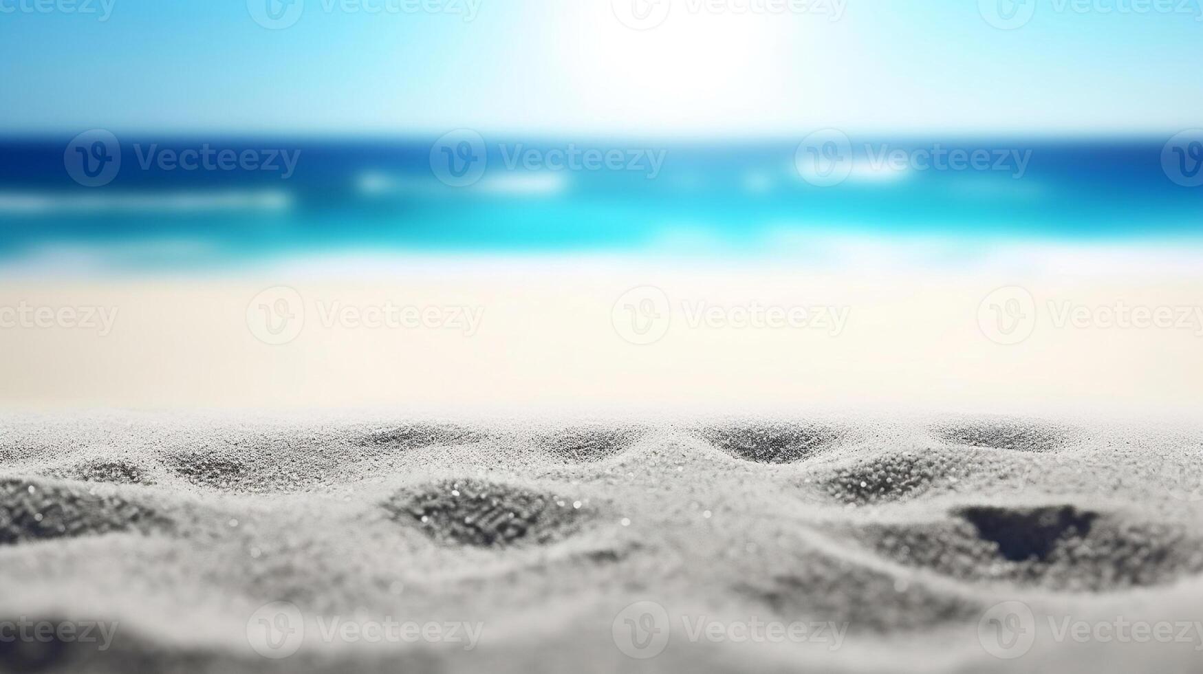 AI generated Sparkling Blue Waters, white Sand. created with Generative AI photo