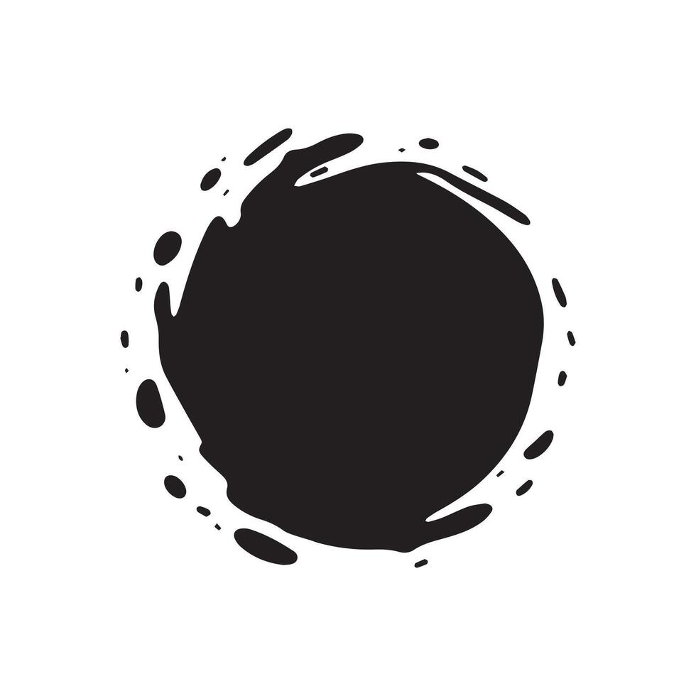 Brush circles round shape Stock black color design. vector