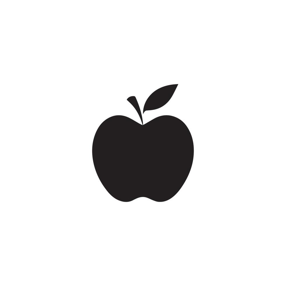 manzana comida icono negro vector antecedentes diseño.