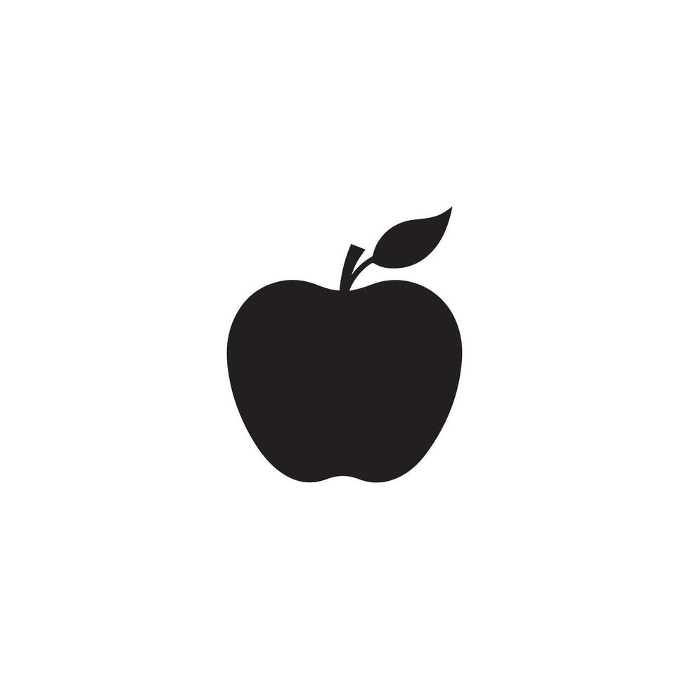 manzana comida icono negro vector antecedentes diseño.