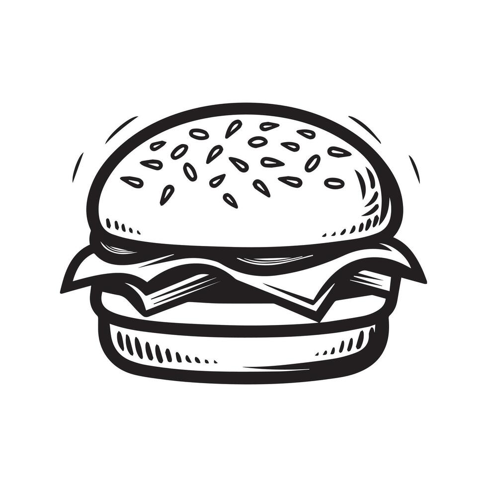 Burger Food icon white background vector design.