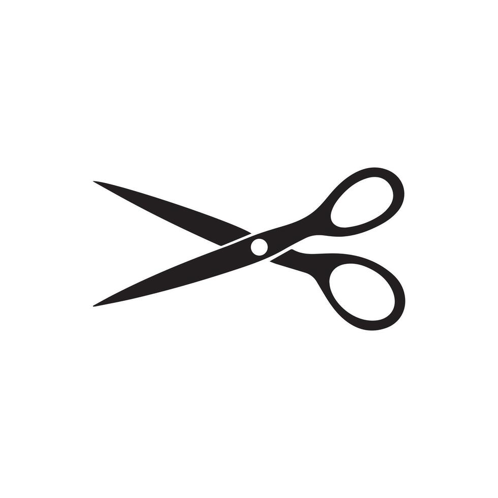 Scissors line cutter page cross black icon  vector background design.