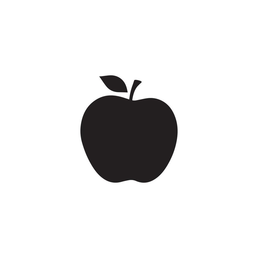 manzana comida icono negro vector antecedentes diseño.