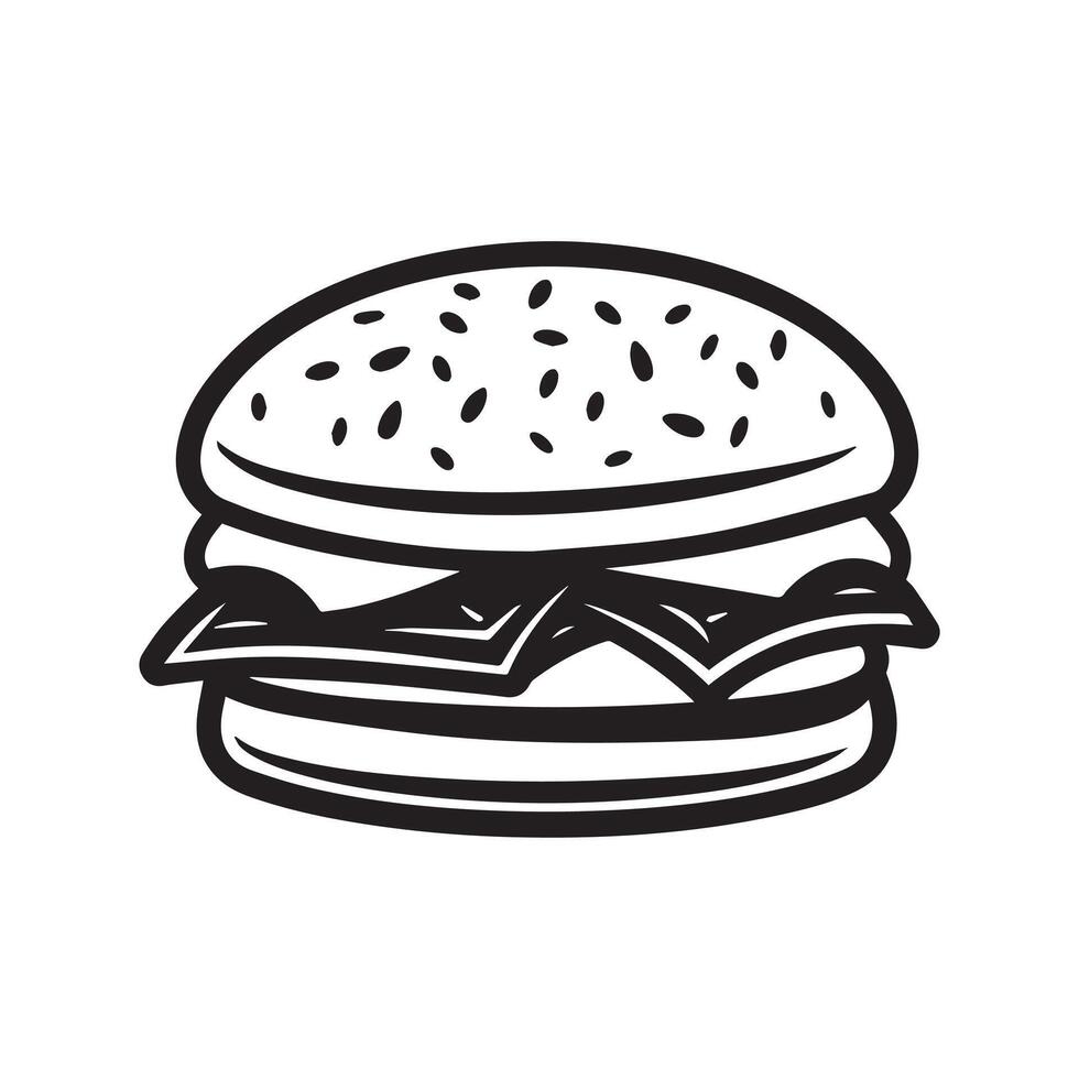 Burger Food icon white background vector design.