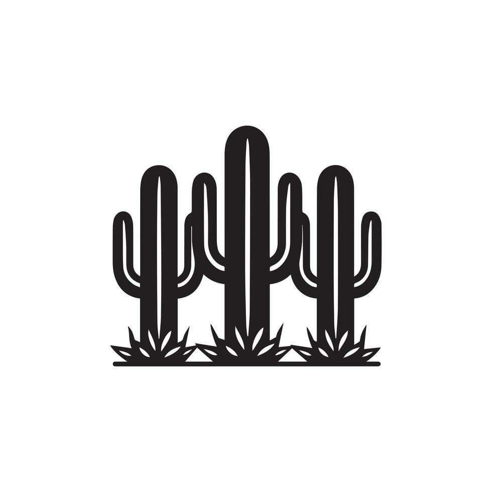 Cactus tree collection flora design vector art.