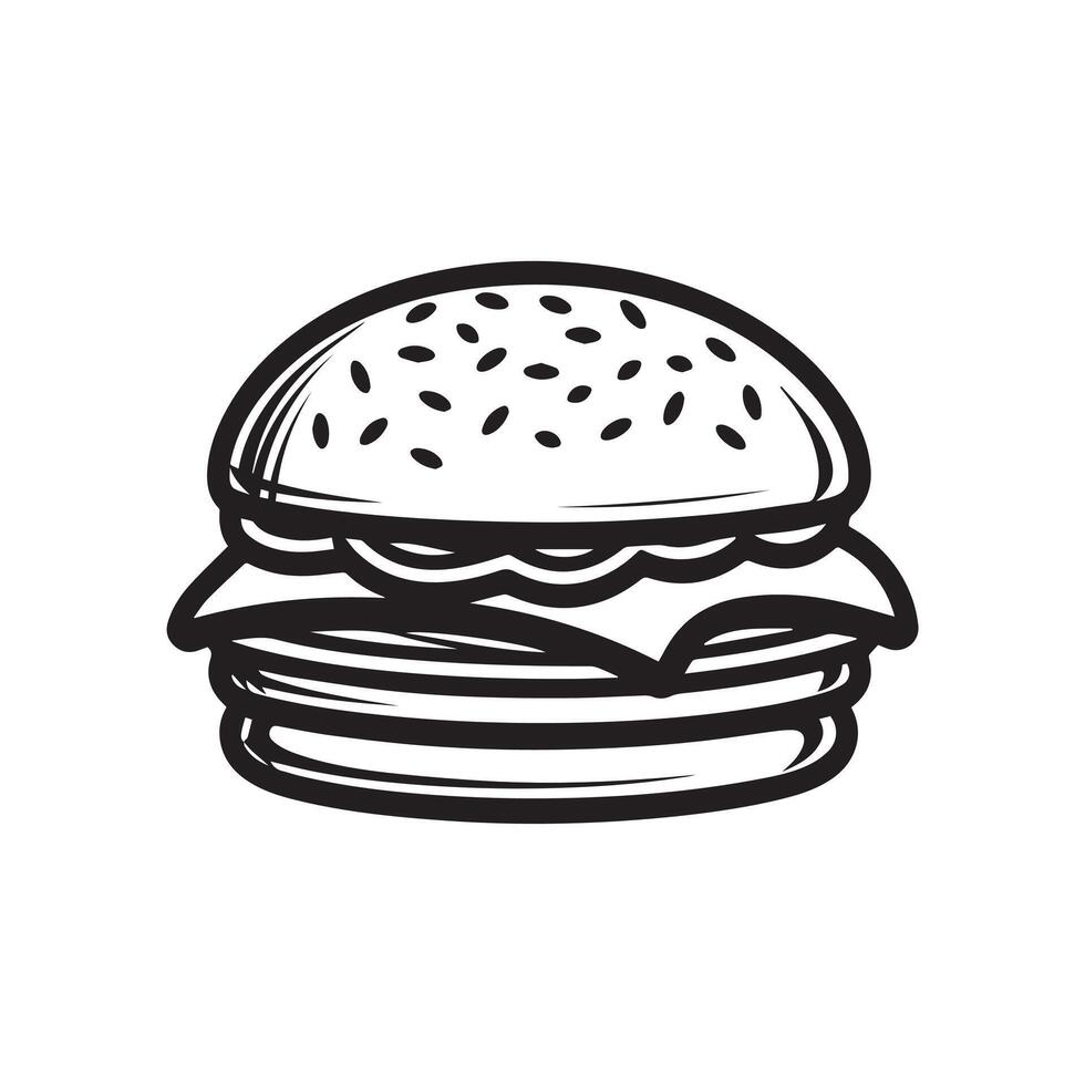 Burger Food icon white background vector design.