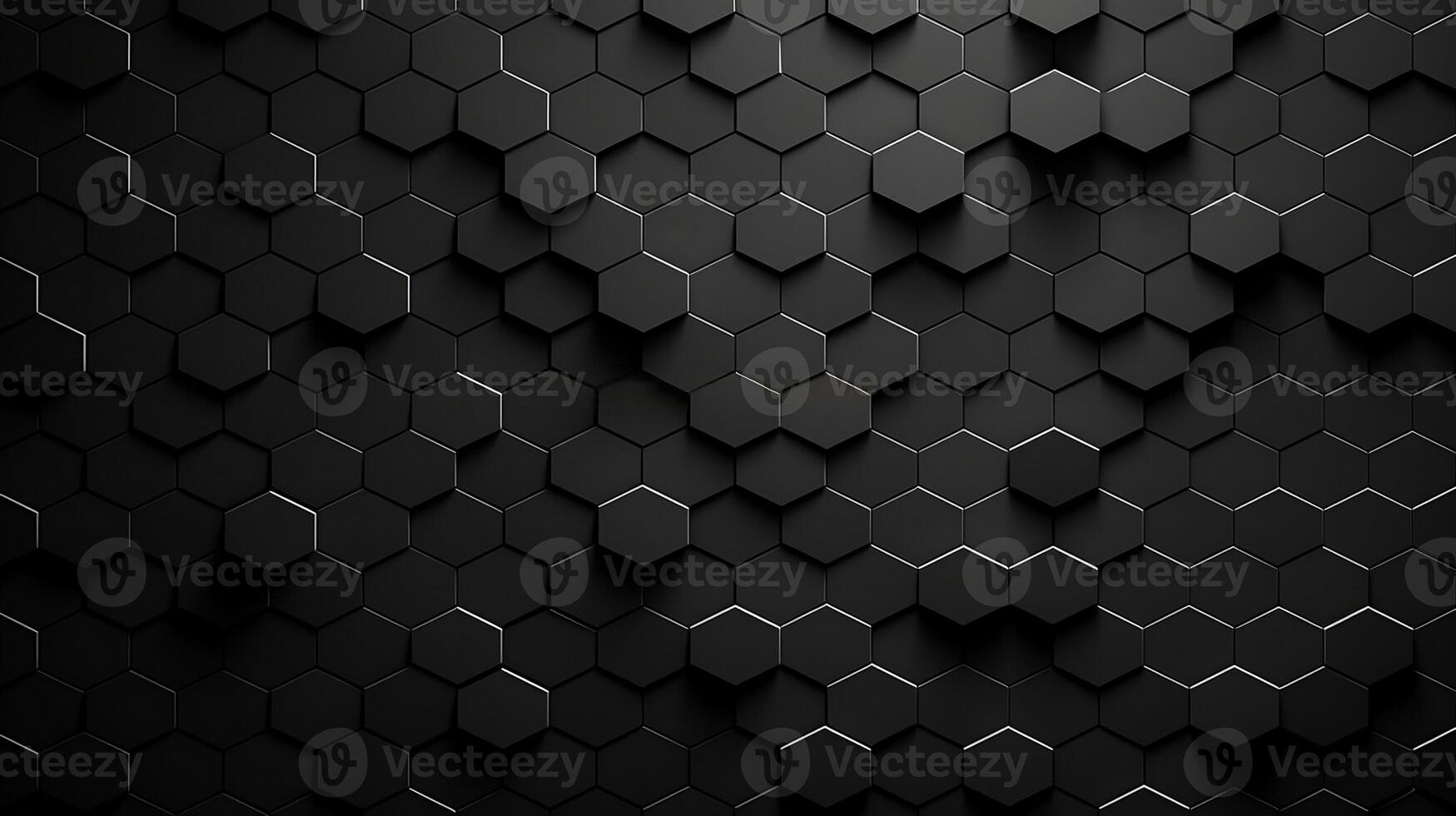 AI generated Hexagonal Metal Tiles A Stunning Black Background. created with Generative AI photo