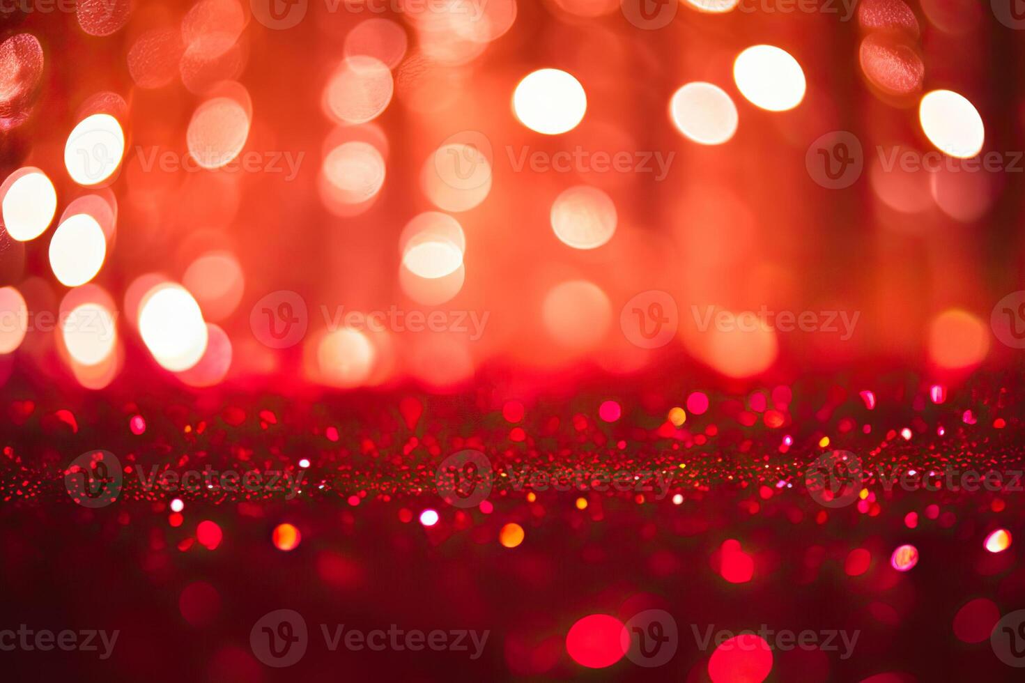 ai generado festivo rojo Brillantina bokeh antecedentes para Navidad y San Valentín día celebracion. creado con generativo ai foto