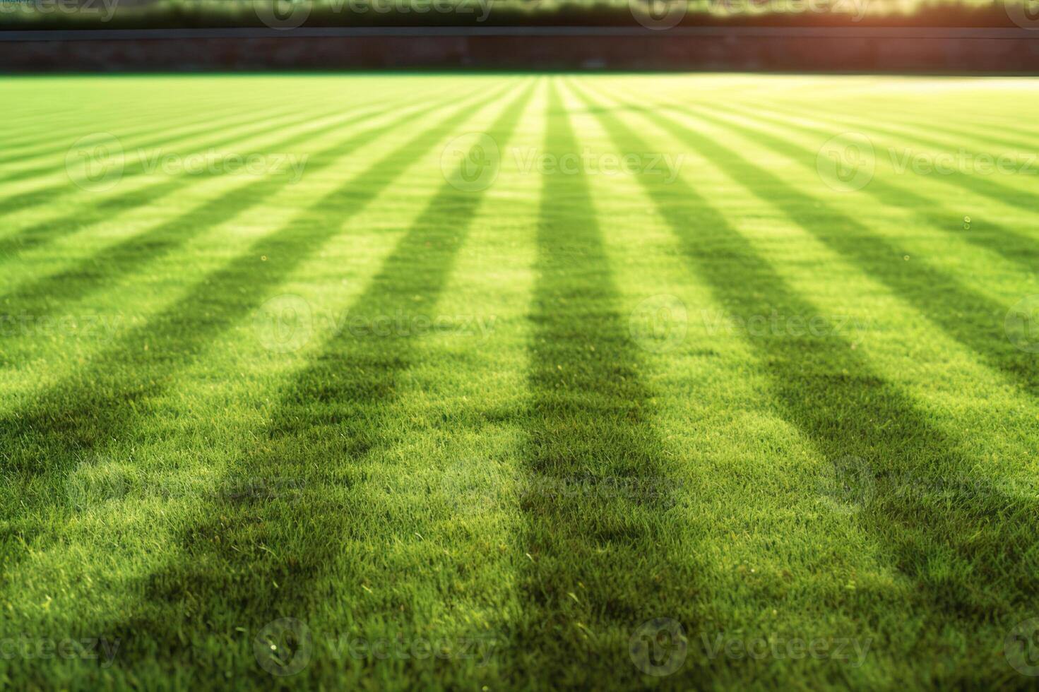 AI generated Green Grass on the Football Field - Sports and Recreation Concept. created with Generative AI photo