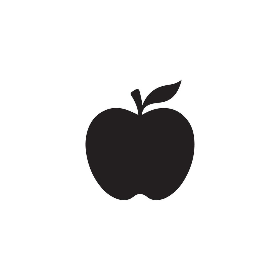 manzana comida icono negro vector antecedentes diseño.