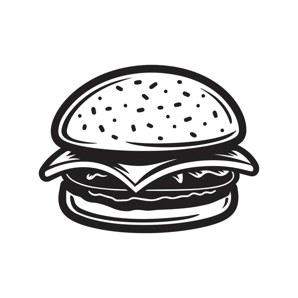 Burger Food icon white background vector design.