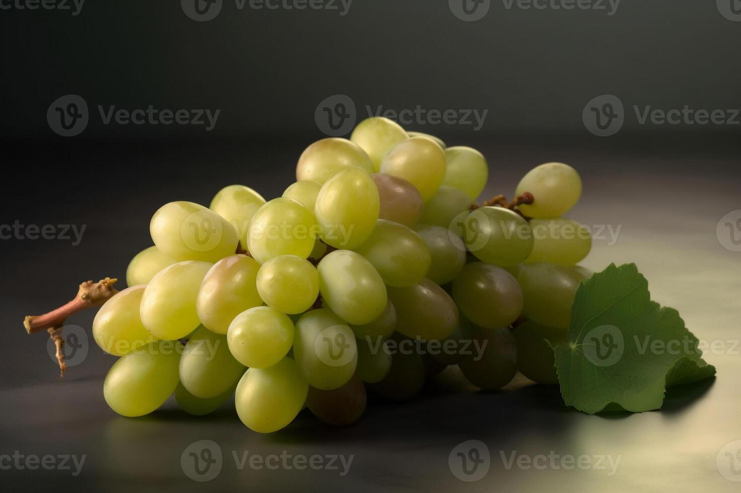 AI generated Bunch of Fresh Green Grapes Isolated on White Background. created with Generative AI photo