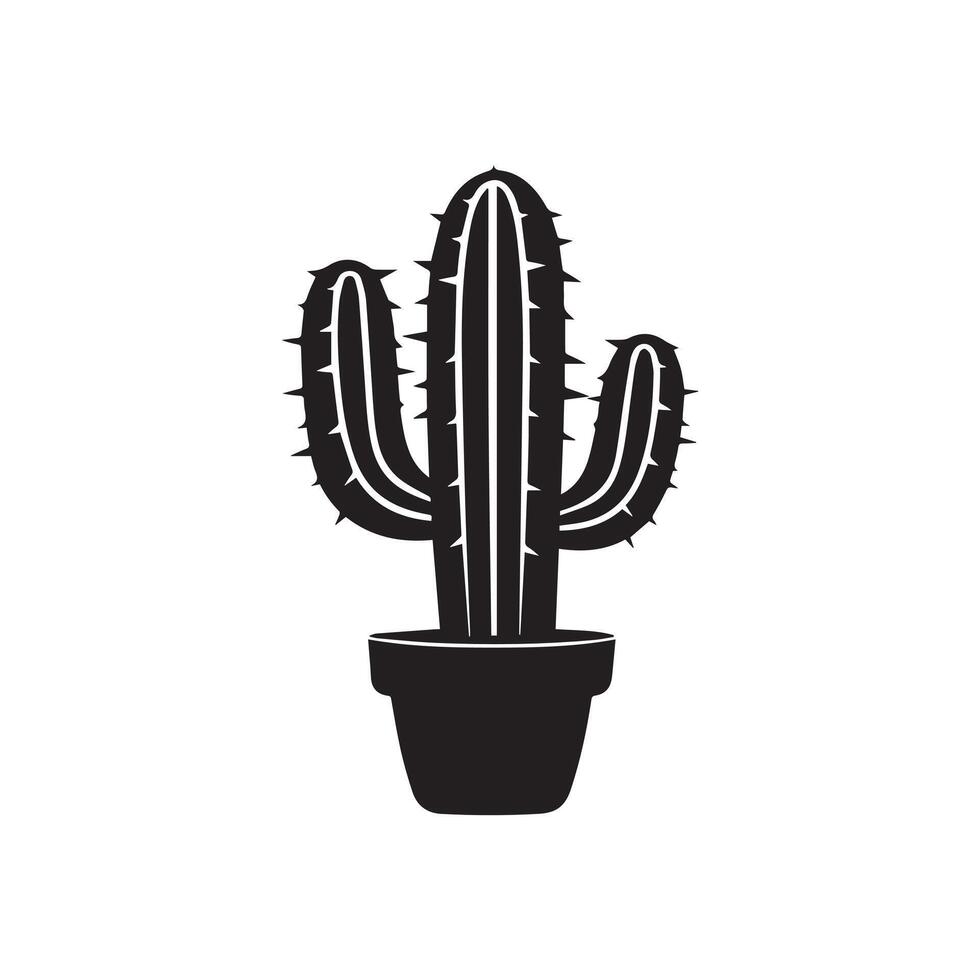 Cactus tree collection flora design vector art.