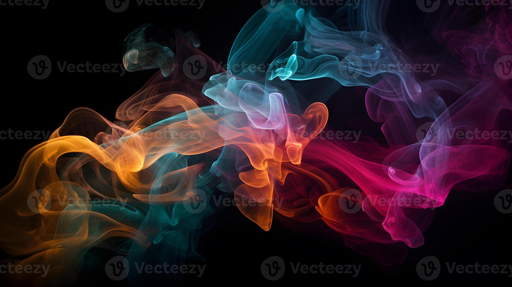 AI generated Abstract Colors Smoke as Wallpaper. created with Generative AI photo