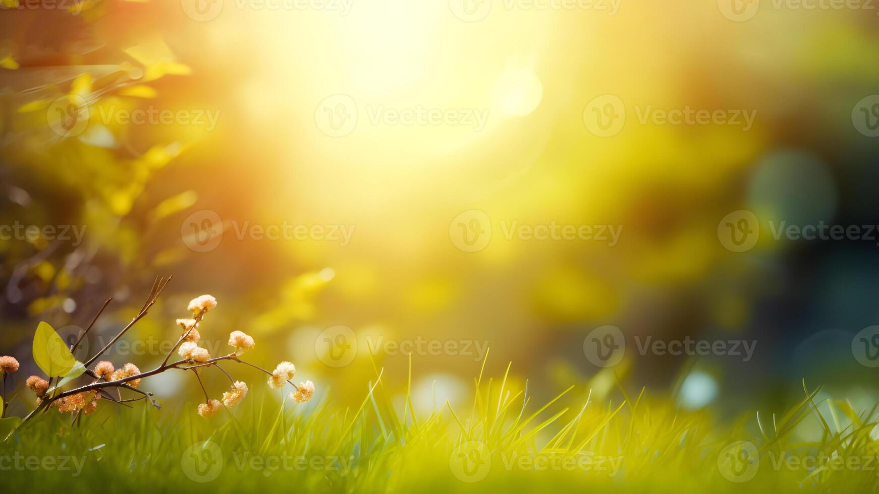 AI generated Abstract Spring Summer Bokeh Background. created with Generative AI photo