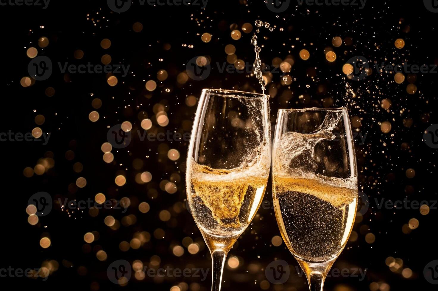 AI generated Elegant champagne toast for a celebratory occasion. created with Generative AI photo