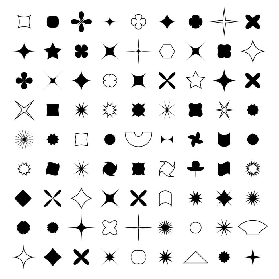 Abstract geometric vector shapes for infographics, web design and unique modern designs. Big set of unique geometric shapes on white isolated background