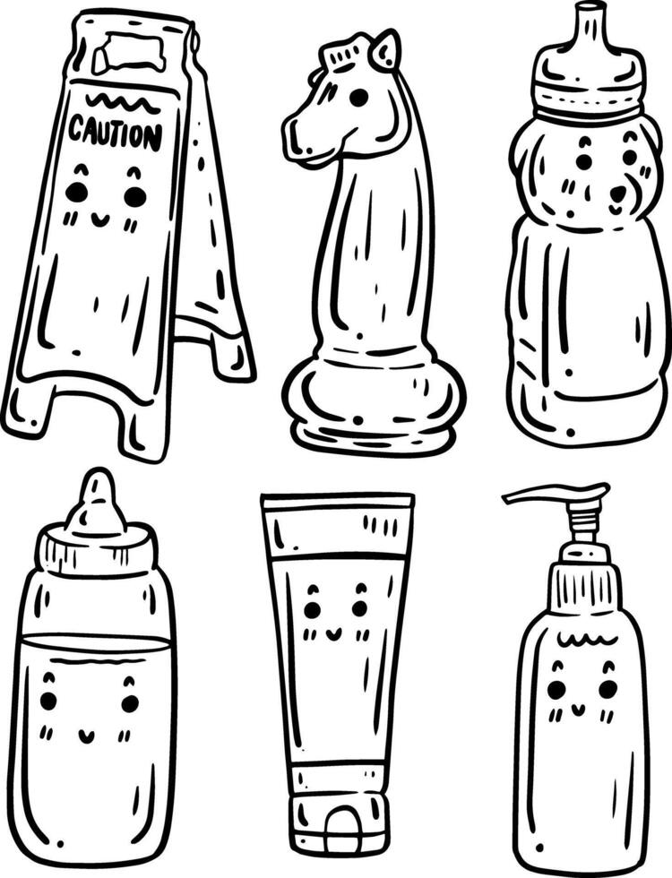 hand drawn cute bottle for templates. vector