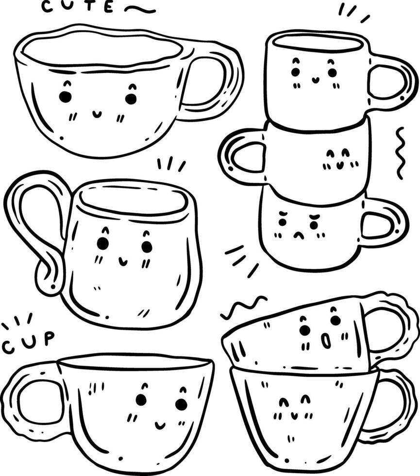 hand drawn cute cup for templates. vector