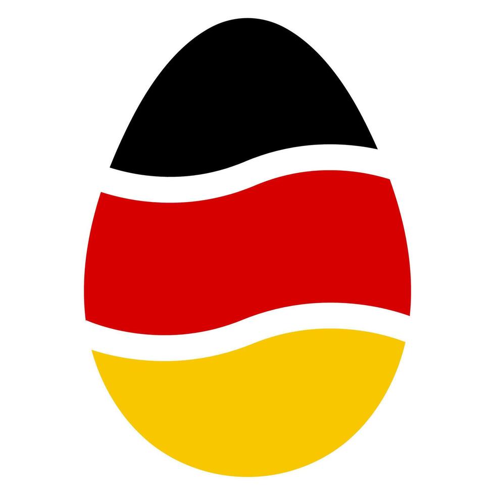 Easter egg, stylized pattern color of Germany flag de vector