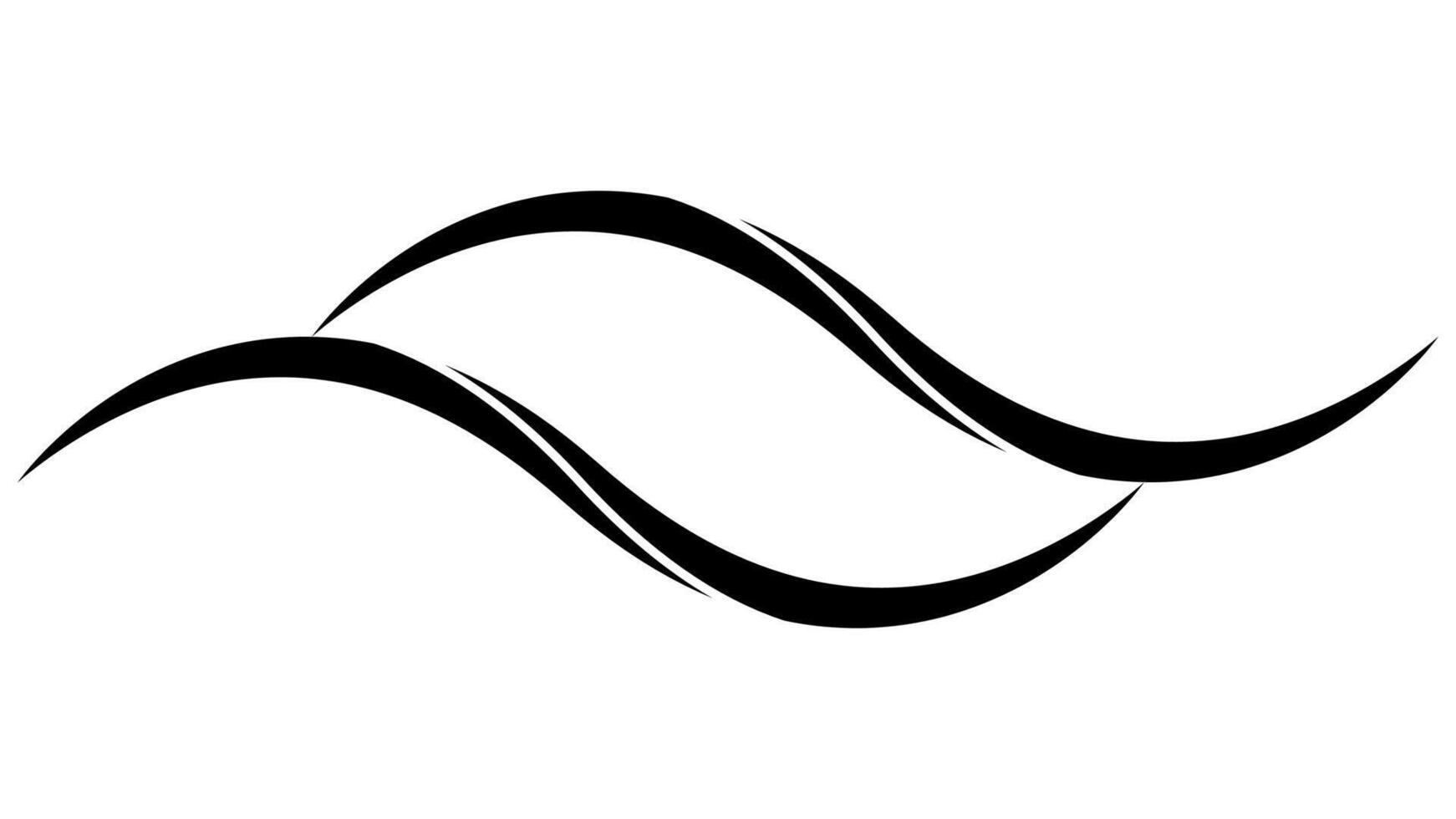 Sea wave swish, swoosh splash logo icon, sea waves horizon vector