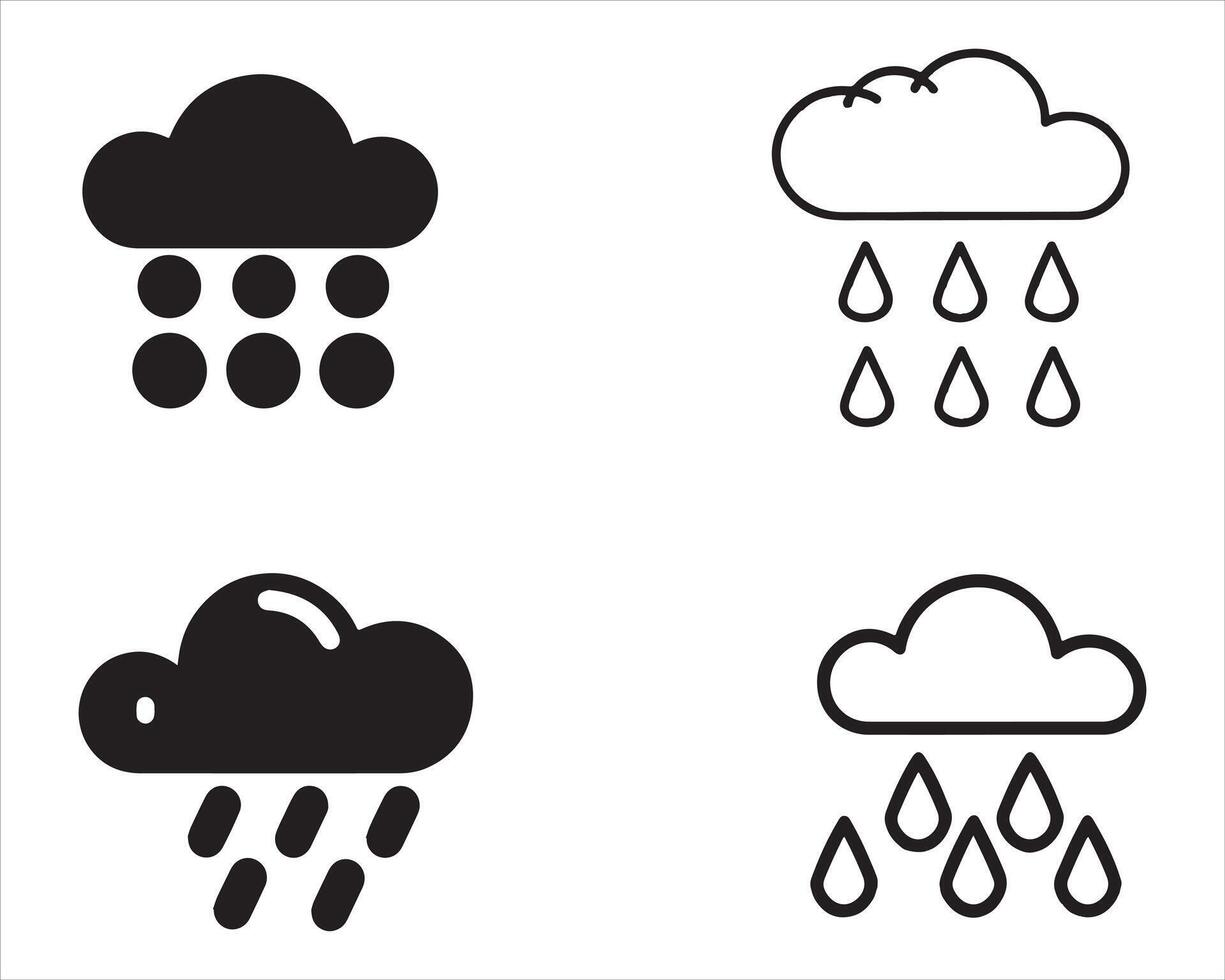 Rain Clouds Icon Vector illustration On White Background