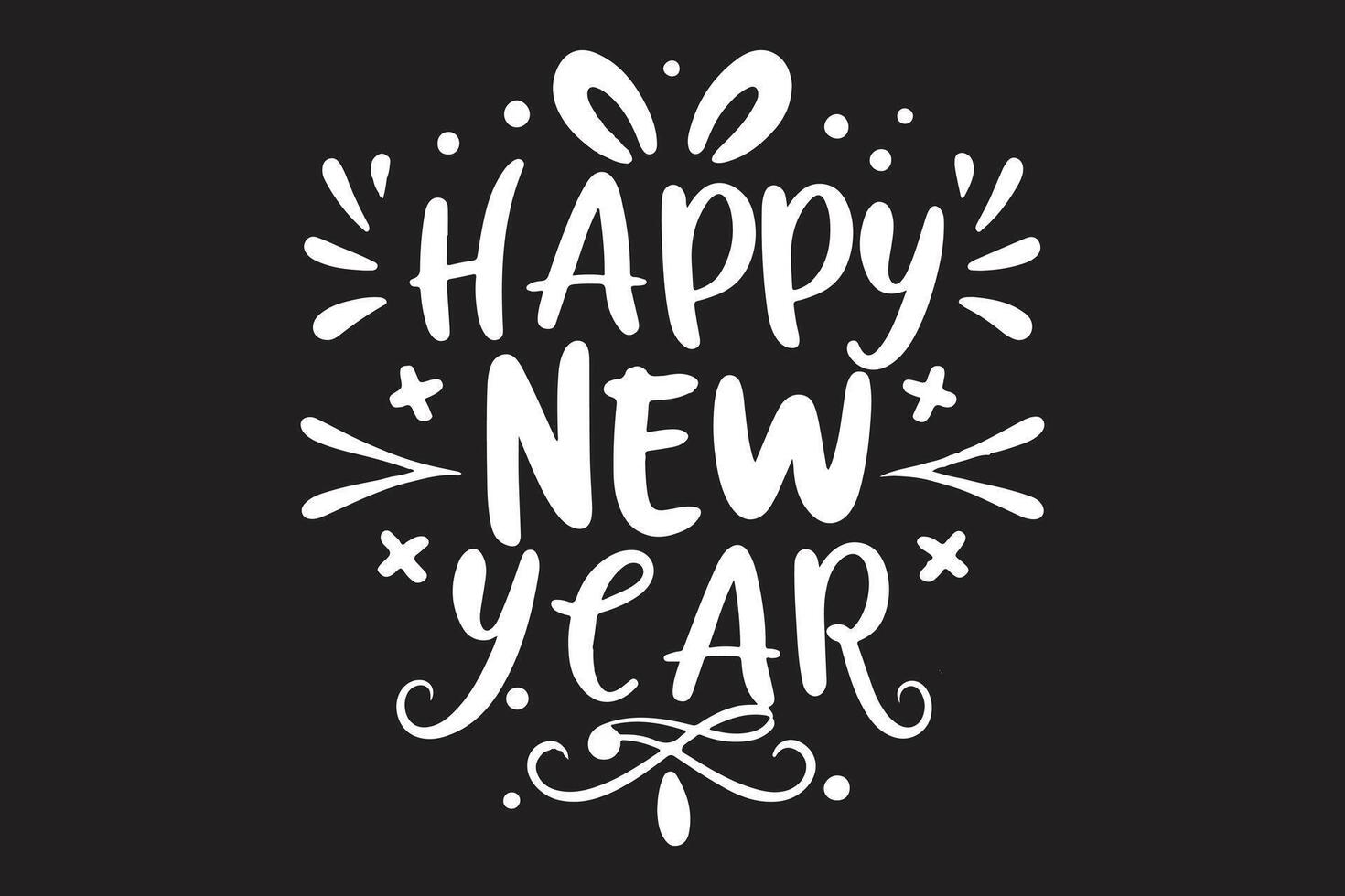 Happy New Year text vector design