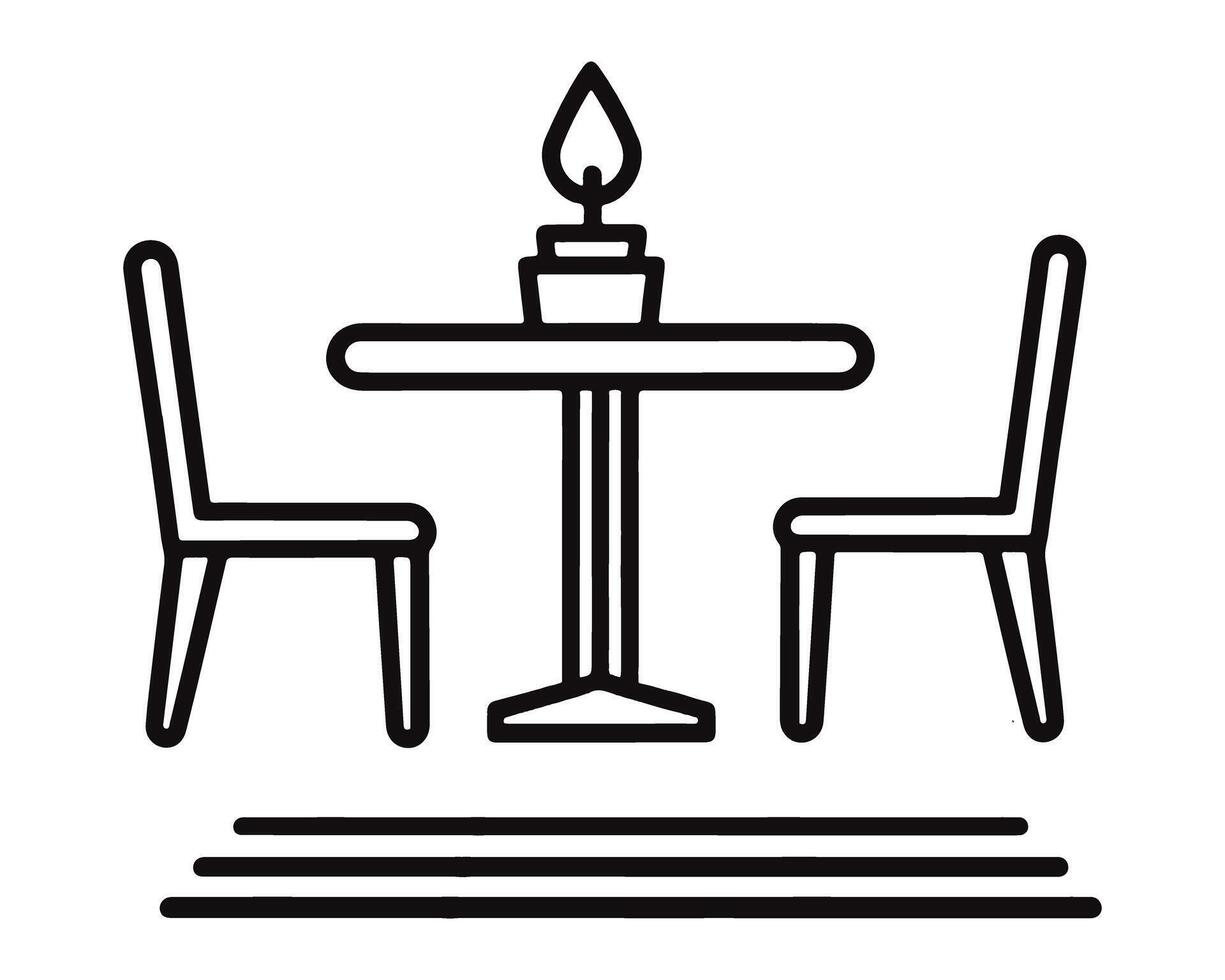 Dining table icon on white Background Vector illustration