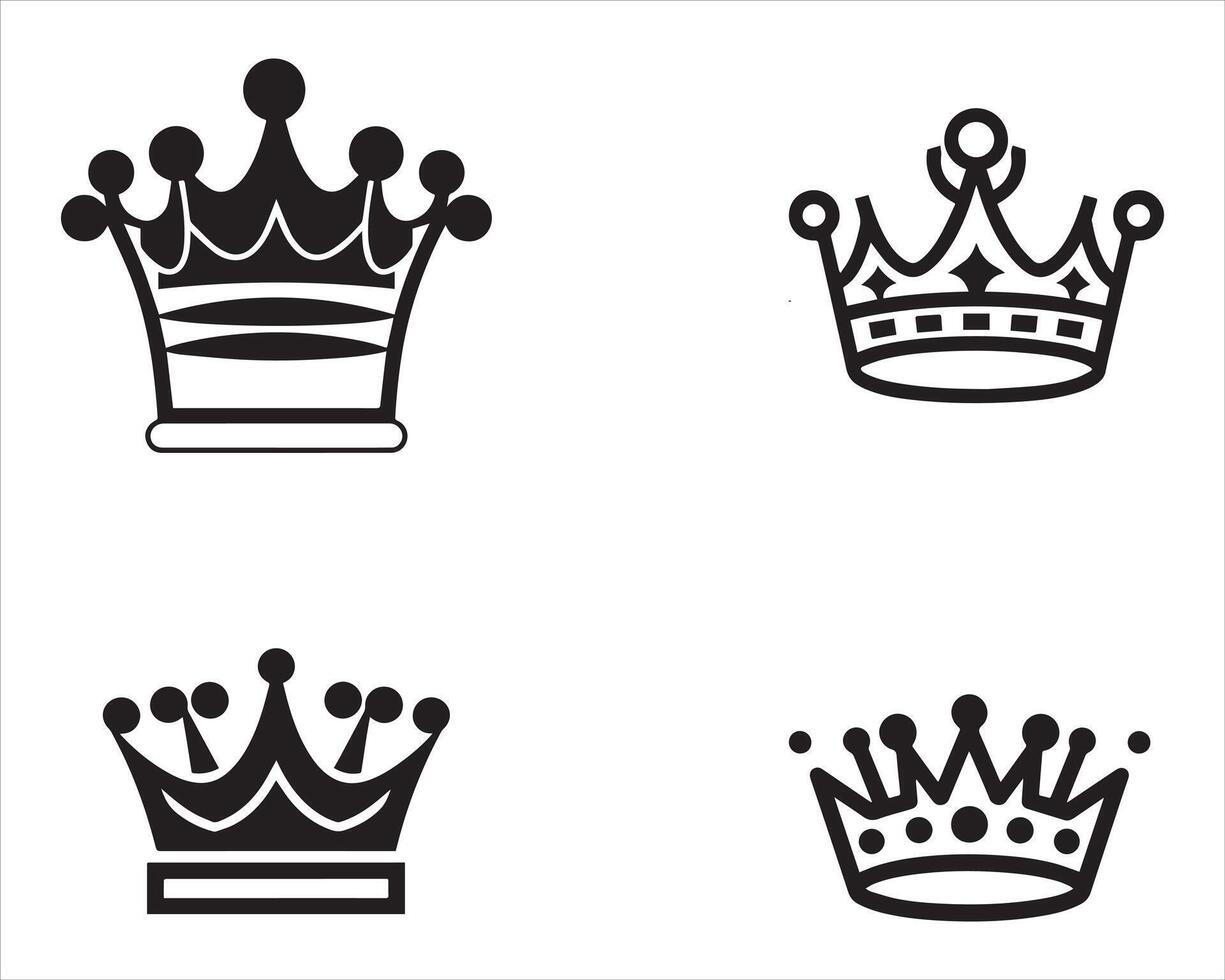 Crown minimalist and simple silhouette vector illustration on white background