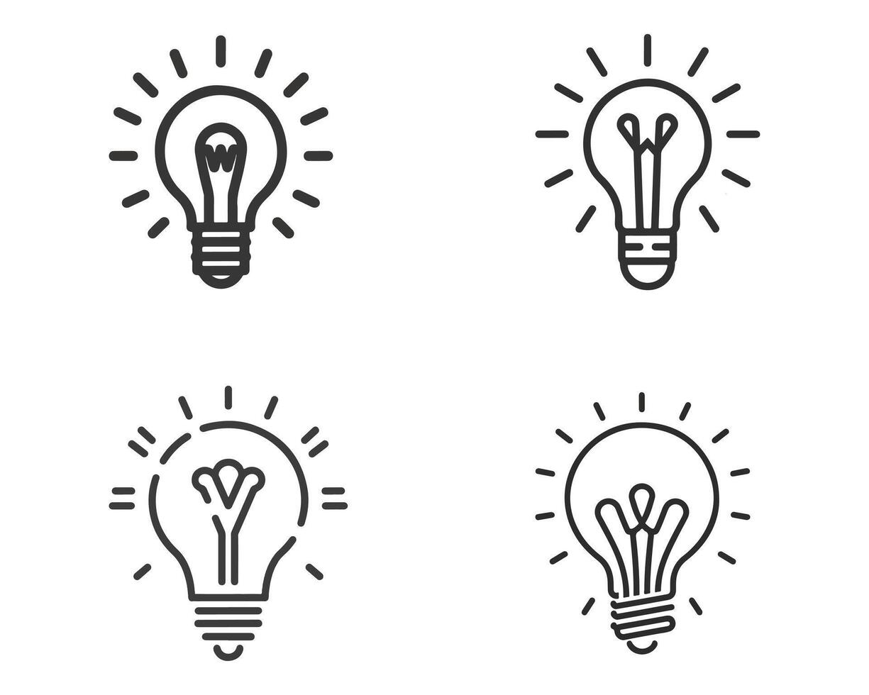 Light Bulb symbol icon design set vector stock on white background illustration