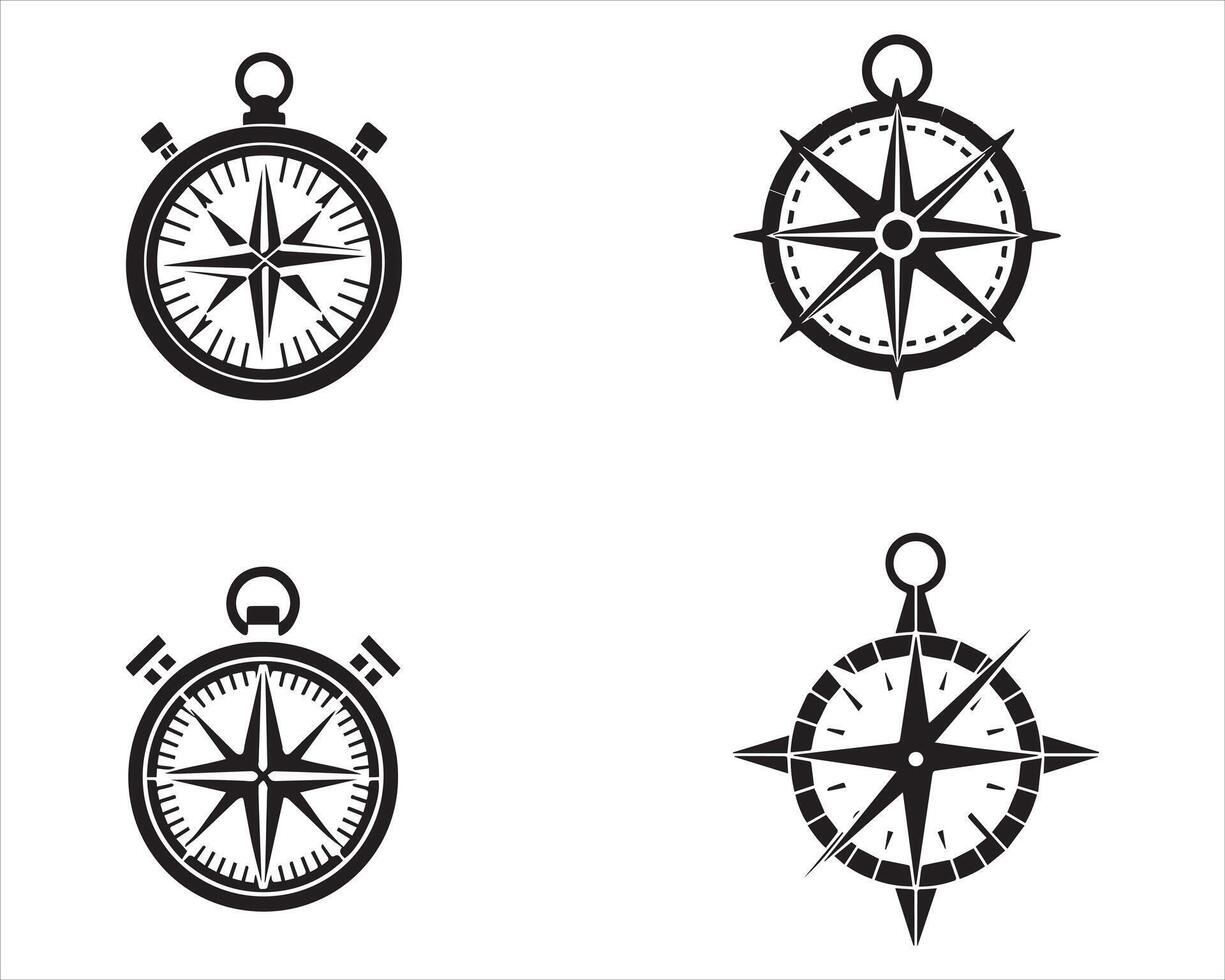 Compass icon vector Drawn By Hands Vector illustration on white background