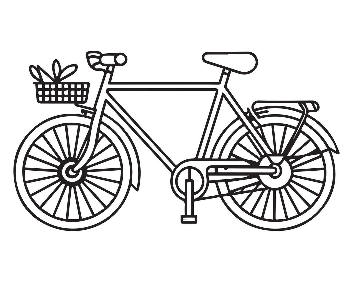 bicicleta dibujo vector en blanco antecedentes vector ilustración