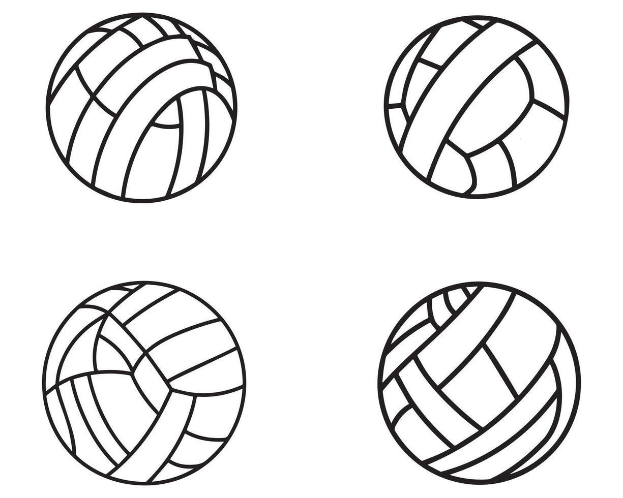 vóleibol pelota vector icono conjunto vector en blanco antecedentes ilustración